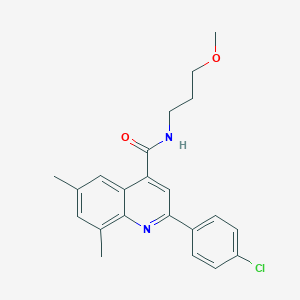 molecular formula C22H23ClN2O2 B338424 2-(4-chlorophenyl)-N-(3-methoxypropyl)-6,8-dimethylquinoline-4-carboxamide 