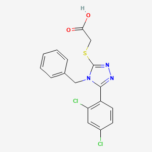 2-{[4-benzyl-5-(2,4-dichlorophenyl)-4H-1,2,4-triazol-3-yl]sulfanyl}acetic acid