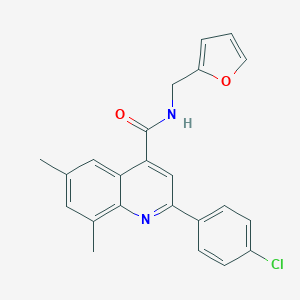 molecular formula C23H19ClN2O2 B338425 2-(4-chlorophenyl)-N-(furan-2-ylmethyl)-6,8-dimethylquinoline-4-carboxamide 