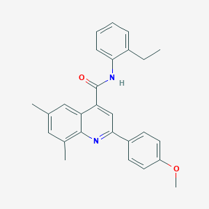 molecular formula C27H26N2O2 B338427 N-(2-ethylphenyl)-2-(4-methoxyphenyl)-6,8-dimethylquinoline-4-carboxamide 