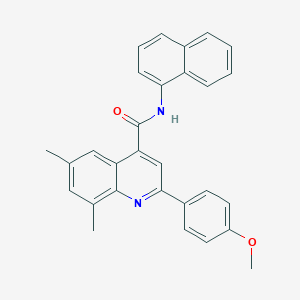 molecular formula C29H24N2O2 B338430 2-(4-methoxyphenyl)-6,8-dimethyl-N-(1-naphthyl)-4-quinolinecarboxamide 