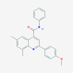 molecular formula C25H22N2O2 B338431 2-(4-methoxyphenyl)-6,8-dimethyl-N-phenylquinoline-4-carboxamide 