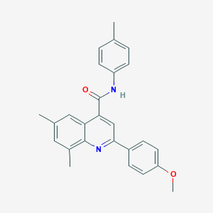 molecular formula C26H24N2O2 B338432 2-(4-methoxyphenyl)-6,8-dimethyl-N-(4-methylphenyl)quinoline-4-carboxamide 