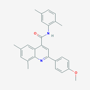 molecular formula C27H26N2O2 B338434 N-(2,5-dimethylphenyl)-2-(4-methoxyphenyl)-6,8-dimethylquinoline-4-carboxamide 