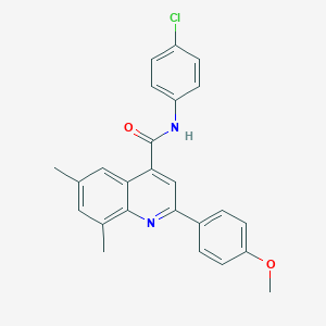 molecular formula C25H21ClN2O2 B338435 N-(4-chlorophenyl)-2-(4-methoxyphenyl)-6,8-dimethylquinoline-4-carboxamide 
