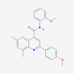 molecular formula C26H24N2O3 B338437 N-(2-methoxyphenyl)-2-(4-methoxyphenyl)-6,8-dimethylquinoline-4-carboxamide 