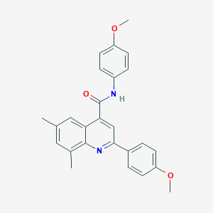molecular formula C26H24N2O3 B338438 N,2-bis(4-methoxyphenyl)-6,8-dimethylquinoline-4-carboxamide 