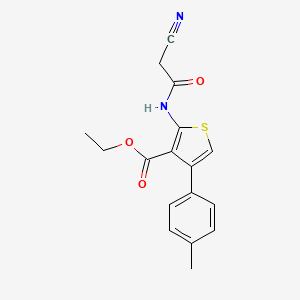 molecular formula C17H16N2O3S B3384387 Ethyl 2-(2-cyanoacetamido)-4-(4-methylphenyl)thiophene-3-carboxylate CAS No. 546071-64-1