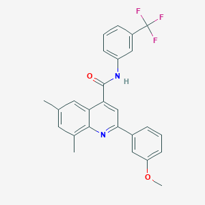 molecular formula C26H21F3N2O2 B338439 2-(3-methoxyphenyl)-6,8-dimethyl-N-[3-(trifluoromethyl)phenyl]quinoline-4-carboxamide 
