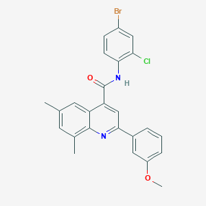 molecular formula C25H20BrClN2O2 B338440 N-(4-bromo-2-chlorophenyl)-2-(3-methoxyphenyl)-6,8-dimethylquinoline-4-carboxamide 