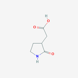 molecular formula C6H9NO3 B3384407 2-(2-Oxopyrrolidin-3-yl)acetic acid CAS No. 54729-73-6