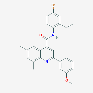 molecular formula C27H25BrN2O2 B338441 N-(4-bromo-2-ethylphenyl)-2-(3-methoxyphenyl)-6,8-dimethylquinoline-4-carboxamide 