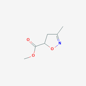 molecular formula C6H9NO3 B3384436 Methyl 3-methyl-4,5-dihydro-1,2-oxazole-5-carboxylate CAS No. 55134-82-2