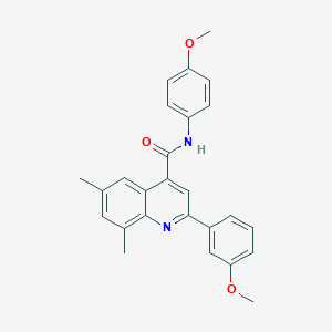 molecular formula C26H24N2O3 B338444 2-(3-methoxyphenyl)-N-(4-methoxyphenyl)-6,8-dimethylquinoline-4-carboxamide 
