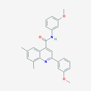 molecular formula C26H24N2O3 B338446 N,2-bis(3-methoxyphenyl)-6,8-dimethylquinoline-4-carboxamide 
