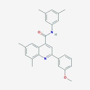 molecular formula C27H26N2O2 B338447 N-(3,5-dimethylphenyl)-2-(3-methoxyphenyl)-6,8-dimethylquinoline-4-carboxamide 