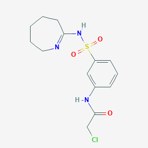 molecular formula C14H18ClN3O3S B3384471 N-{3-[(azepan-2-ylidene)sulfamoyl]phenyl}-2-chloroacetamide CAS No. 554404-37-4