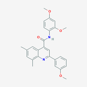 molecular formula C27H26N2O4 B338448 N-(2,4-dimethoxyphenyl)-2-(3-methoxyphenyl)-6,8-dimethylquinoline-4-carboxamide 