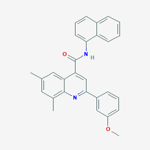 molecular formula C29H24N2O2 B338449 2-(3-methoxyphenyl)-6,8-dimethyl-N-(1-naphthyl)-4-quinolinecarboxamide 