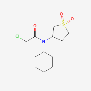molecular formula C12H20ClNO3S B3384508 2-chloro-N-cyclohexyl-N-(1,1-dioxothiolan-3-yl)acetamide CAS No. 5553-25-3