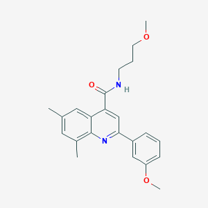 molecular formula C23H26N2O3 B338451 2-(3-methoxyphenyl)-N-(3-methoxypropyl)-6,8-dimethylquinoline-4-carboxamide 
