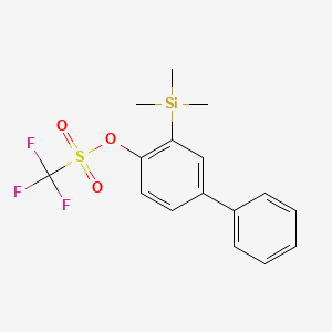 molecular formula C16H17F3O3SSi B3384523 Methanesulfonic acid, trifluoro-, 3-(trimethylsilyl)[1,1'-biphenyl]-4-yl ester CAS No. 556812-42-1