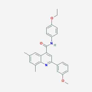 molecular formula C27H26N2O3 B338454 N-(4-ethoxyphenyl)-2-(3-methoxyphenyl)-6,8-dimethylquinoline-4-carboxamide 