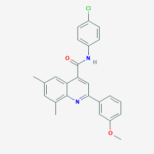 molecular formula C25H21ClN2O2 B338456 N-(4-chlorophenyl)-2-(3-methoxyphenyl)-6,8-dimethylquinoline-4-carboxamide 
