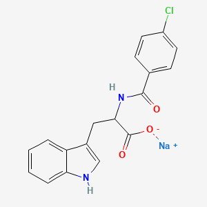 Sodium 2-[(4-chlorophenyl)formamido]-3-(1H-indol-3-YL)propanoate