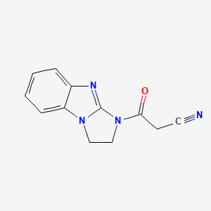 molecular formula C12H10N4O B3384586 3-(1,2-Dihydroimidazo[1,2-a]benzimidazol-3-yl)-3-oxopropanenitrile CAS No. 565165-42-6