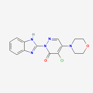 molecular formula C15H14ClN5O2 B3384620 2-(1H-1,3-benzodiazol-2-yl)-4-chloro-5-(morpholin-4-yl)-2,3-dihydropyridazin-3-one CAS No. 565192-21-4