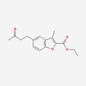 molecular formula C16H18O4 B3384622 Ethyl 3-methyl-5-(3-oxobutyl)-1-benzofuran-2-carboxylate CAS No. 565192-81-6