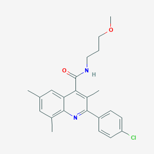 2-(4-chlorophenyl)-N-(3-methoxypropyl)-3,6,8-trimethylquinoline-4-carboxamide