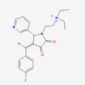 [1-[2-(Diethylazaniumyl)ethyl]-4,5-dioxo-2-pyridin-3-ylpyrrolidin-3-ylidene]-(4-fluorophenyl)methanolate