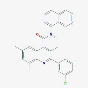 molecular formula C29H23ClN2O B338467 2-(3-chlorophenyl)-3,6,8-trimethyl-N-(1-naphthyl)-4-quinolinecarboxamide 
