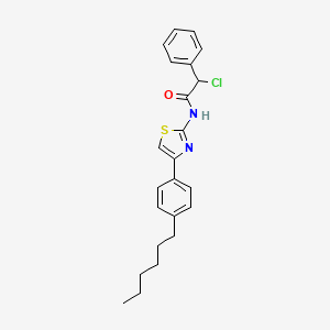 molecular formula C23H25ClN2OS B3384670 2-chloro-N-[4-(4-hexylphenyl)-1,3-thiazol-2-yl]-2-phenylacetamide CAS No. 568543-94-2