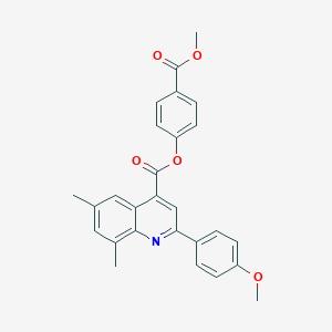 molecular formula C27H23NO5 B338469 4-(Methoxycarbonyl)phenyl 2-(4-methoxyphenyl)-6,8-dimethyl-4-quinolinecarboxylate 