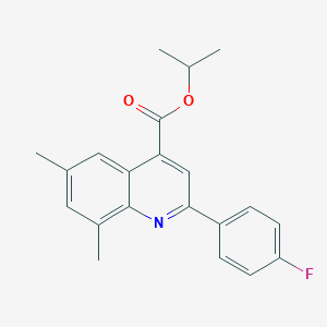 molecular formula C21H20FNO2 B338470 Propan-2-yl 2-(4-fluorophenyl)-6,8-dimethylquinoline-4-carboxylate 