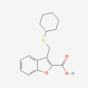 3-Cyclohexylsulfanylmethyl-benzofuran-2-carboxylic acid