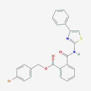 molecular formula C24H17BrN2O3S B338475 4-Bromobenzyl 2-{[(4-phenyl-1,3-thiazol-2-yl)amino]carbonyl}benzoate 