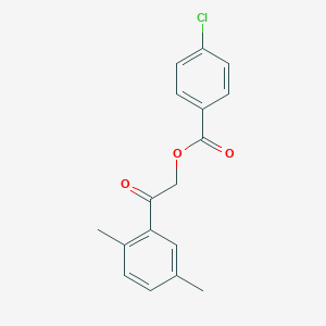 molecular formula C17H15ClO3 B338476 2-(2,5-Dimethylphenyl)-2-oxoethyl 4-chlorobenzoate 