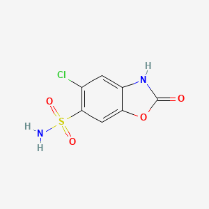 molecular formula C7H5ClN2O4S B3384851 5-Chloro-2,3-dihydro-2-oxobenzoxazole-6-sulphonamide CAS No. 5791-18-4