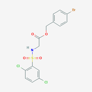 molecular formula C15H12BrCl2NO4S B338486 4-Bromobenzyl {[(2,5-dichlorophenyl)sulfonyl]amino}acetate 
