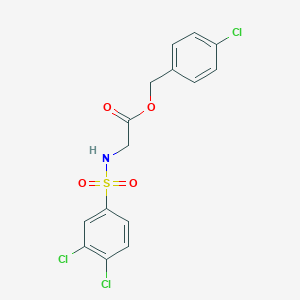 molecular formula C15H12Cl3NO4S B338487 4-Chlorobenzyl {[(3,4-dichlorophenyl)sulfonyl]amino}acetate 