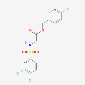 molecular formula C15H12BrCl2NO4S B338488 4-Bromobenzyl {[(3,4-dichlorophenyl)sulfonyl]amino}acetate 