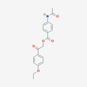 molecular formula C19H19NO5 B338491 2-(4-Ethoxyphenyl)-2-oxoethyl 4-(acetylamino)benzoate 