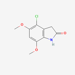 molecular formula C10H10ClNO3 B3384912 4-Chloro-5,7-dimethoxyindolin-2-one CAS No. 58605-09-7