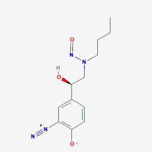molecular formula C12H16N4O3 B033850 4-[(1R)-2-[butyl(nitroso)amino]-1-hydroxyethyl]-2-diazoniophenolate CAS No. 108333-74-0