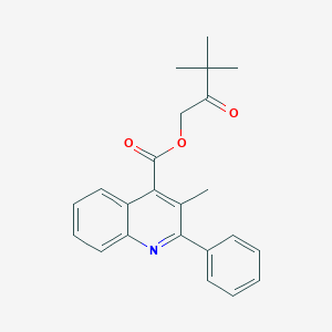 molecular formula C23H23NO3 B338502 3,3-Dimethyl-2-oxobutyl 3-methyl-2-phenyl-4-quinolinecarboxylate 