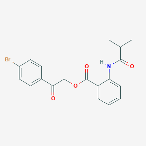 molecular formula C19H18BrNO4 B338507 2-(4-Bromophenyl)-2-oxoethyl 2-(isobutyrylamino)benzoate 
